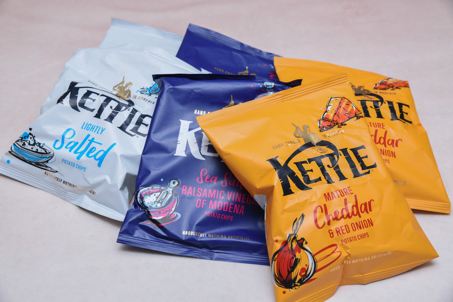 6 Bags of Kettle Crisps - Assorted Flavours